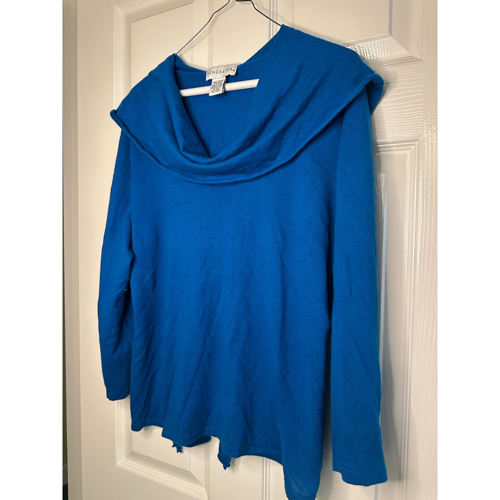 Doncaster Wrap Neck Sweater in Blue